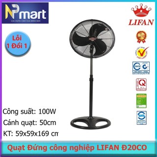  QUẠT ĐỨNG CÔNG NGHIỆP LIFAN Đ20CO công suất 130W nhà xưởng quán cafe phòng khách 