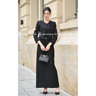 Blazer Tulip/ Chân váy Midi thanh lịch, trẻ trung, hàng thiết kế Basicbae.98