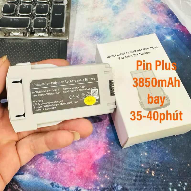 Pin Plus lướt bay dưới 23 lần DJI Mini 3 dung lượng 3850mAh(OEM) bay 30-35 phút