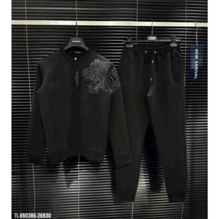 Bộ Nỉ Nam PHILIPP Thêu Hổ Vai Siêu Nét Thu Đông, Set Quần Áo Dài Thể Thao Nam Philipp Plein Chất nỉ trơn Cực Đẹp