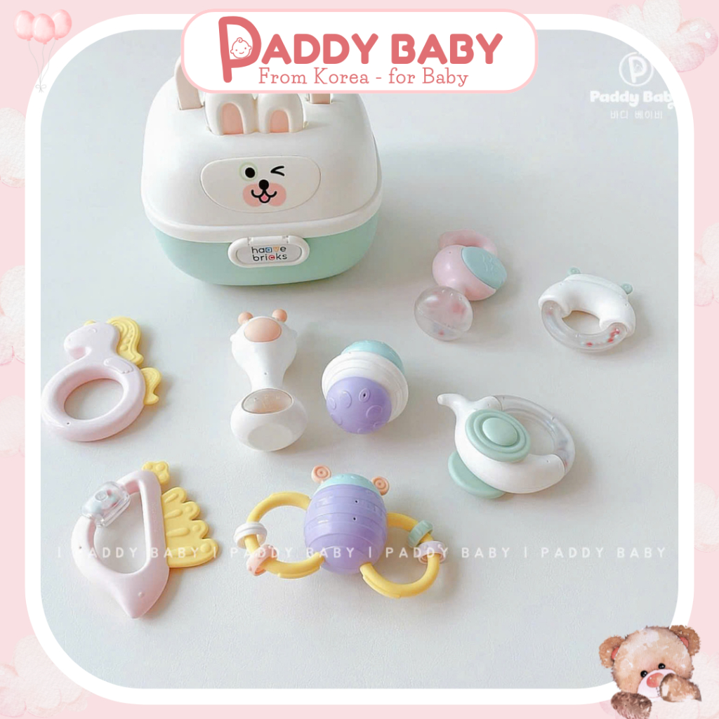 Bộ xúc xắc gặm nướu Haavebricks Hàn Quốc cho bé từ 0m+ - Paddybaby