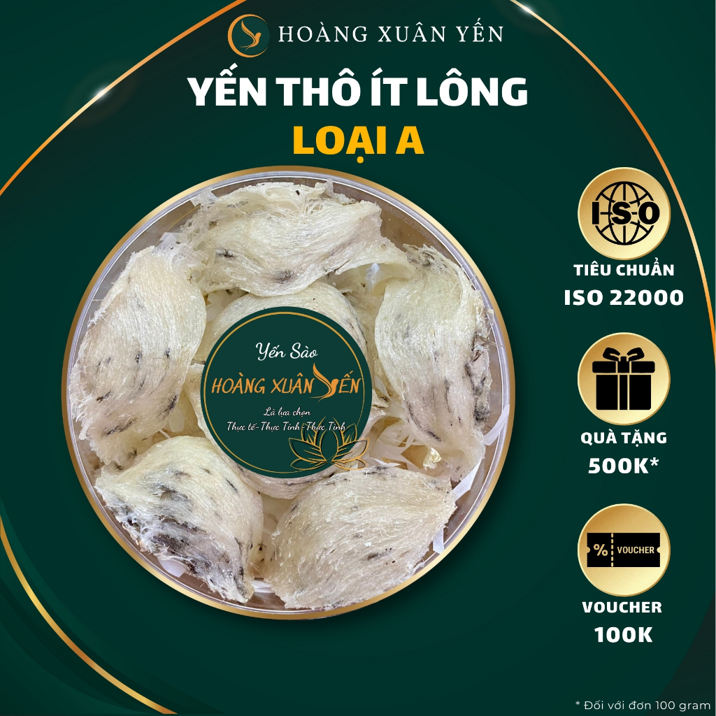 Tổ yến sào thô nguyên chất nguyên tổ cao cấp loại 1 ít lông bể nhẹ - Hoàng Xuân Yến chưa nhặt lông