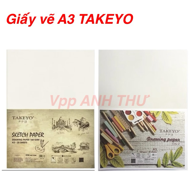 A3 -  GIẤY VẼ 20 TỜ A3 TAKEYO