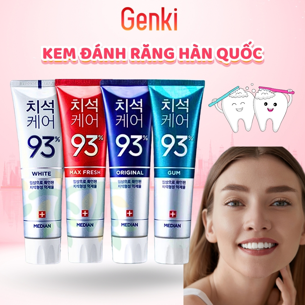 Kem đánh răng Hàn Quốc trắng răng MEDIAN DENTAL IQ 93% 120g sáng bóng - Skin1004 - Genki
