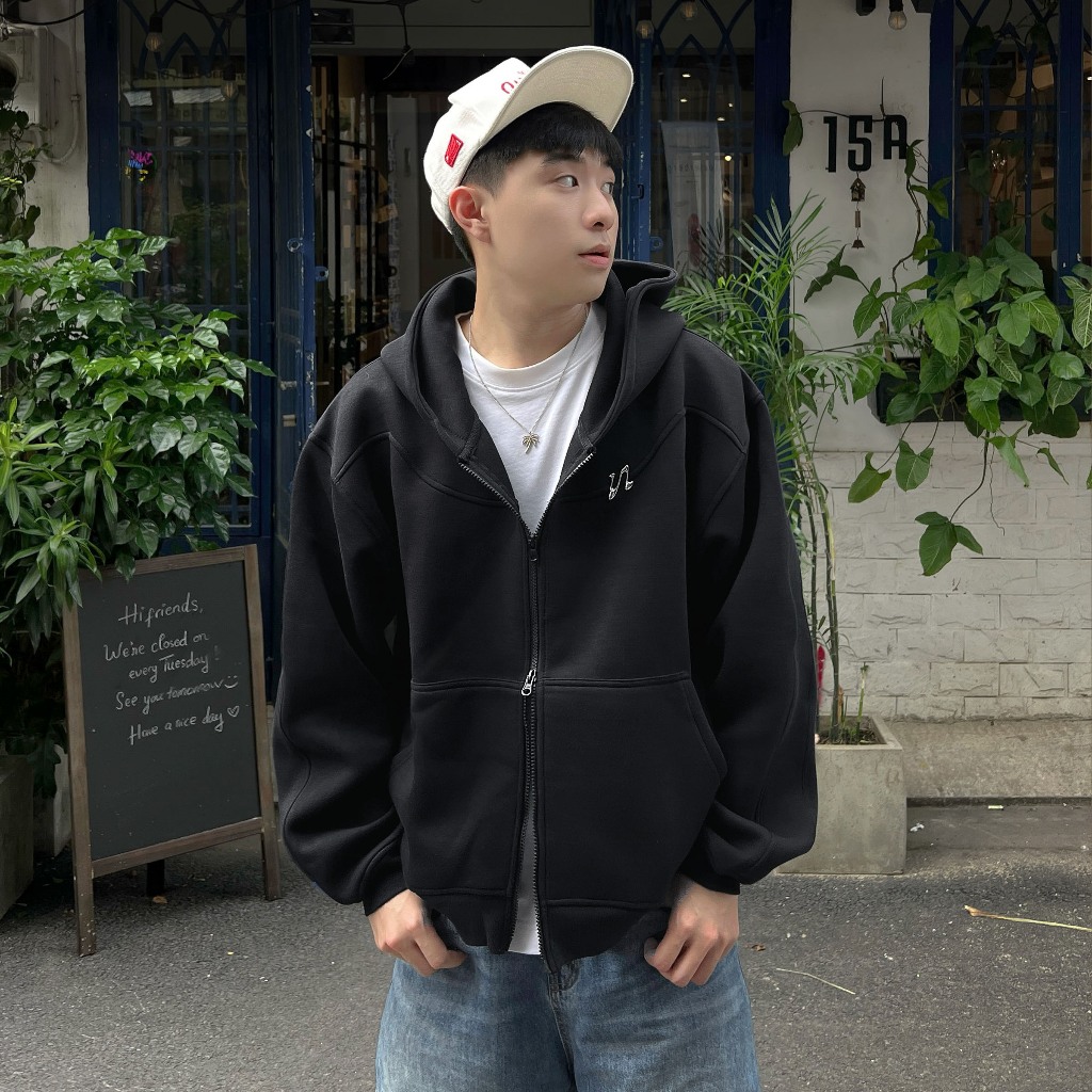 Áo Double Zipper Boxy Hoodie NOCTURNAL Vải 2 Da Chống Nắng Hindless Fabric Unisex Local Brand | BigBuy360 - bigbuy360.vn
