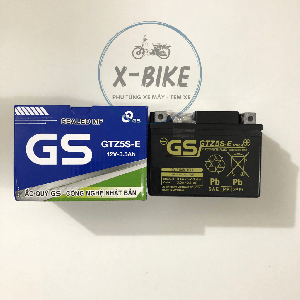 Bình Ắc Quy GS GTZ5S - E (12V - 3.5 Ah) Dành Cho Xe Future Fi 125, Fu Neo, Wave S, Wave RS,  Sirius 