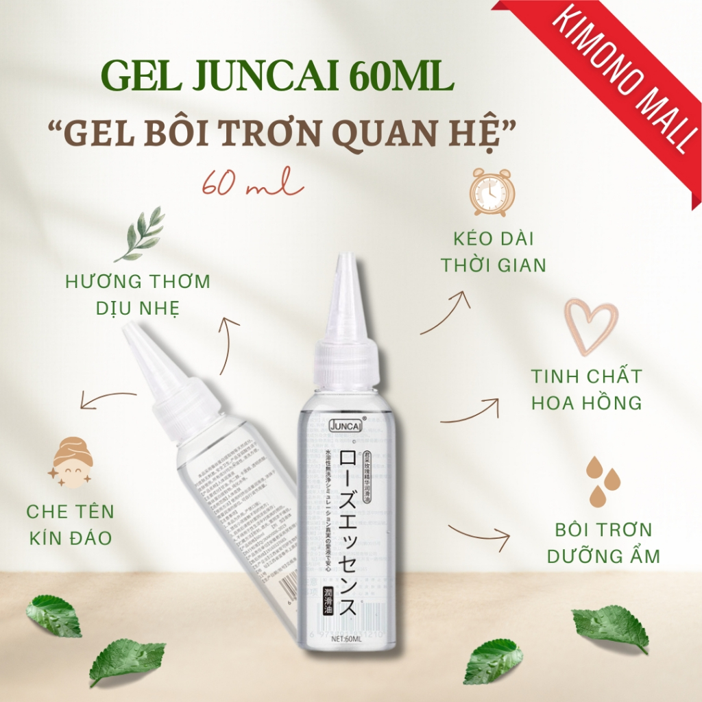 [𝘾𝙝𝙚 𝙩𝙚̂𝙣 𝙨𝙖̉𝙣 𝙥𝙝𝙖̂̉𝙢] Gel bôi trơn Juncai cấp ẩm bôi trơn giảm đau khi quan hệ, an toàn lành tính, túi 7ml & Chai 60ml