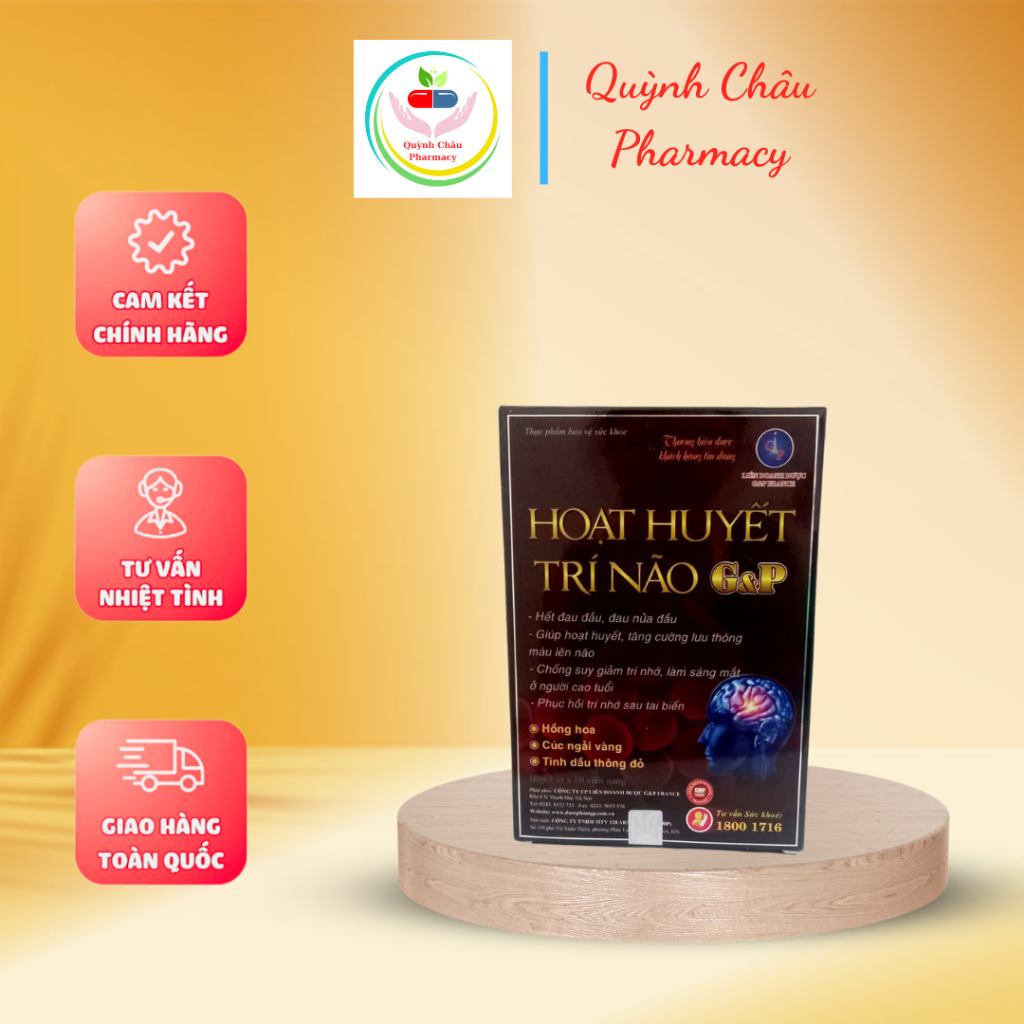 Viên uống hoạt huyết trí não G&P - Giúp hoạt huyết , tăng cường lưu thông máu lên não , phục hồi trí nhớ sau tai biến .