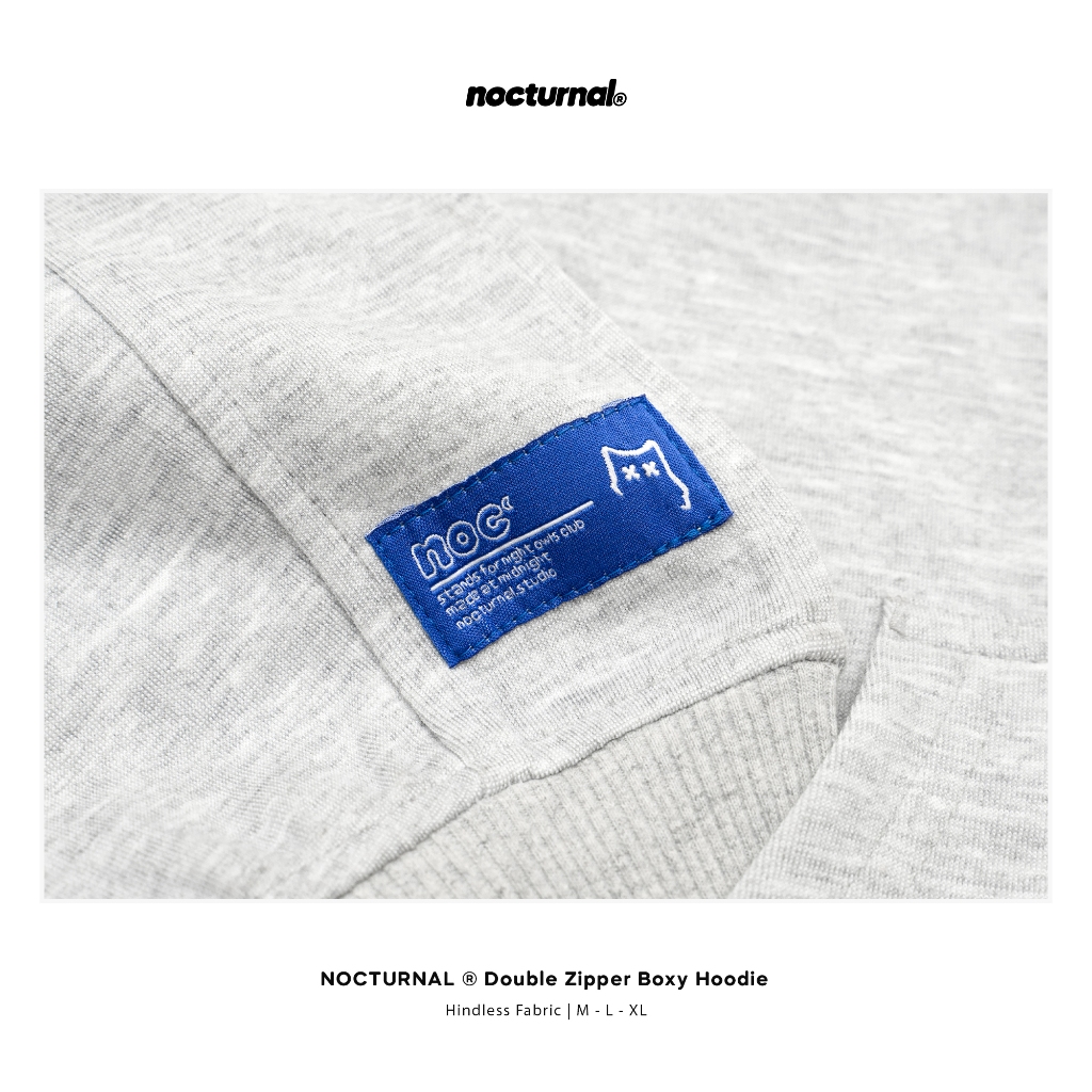 Áo Double Zipper Boxy Hoodie NOCTURNAL Vải 2 Da Chống Nắng Hindless Fabric Unisex Local Brand | BigBuy360 - bigbuy360.vn
