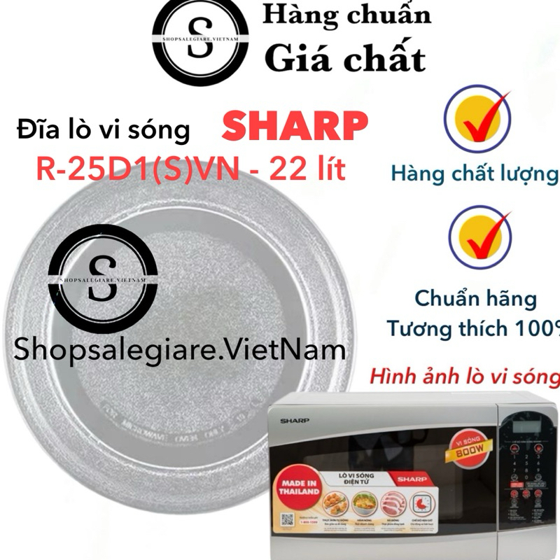 Đĩa lò vi sóng Sharp R-25D1(S)VN 22 lít
