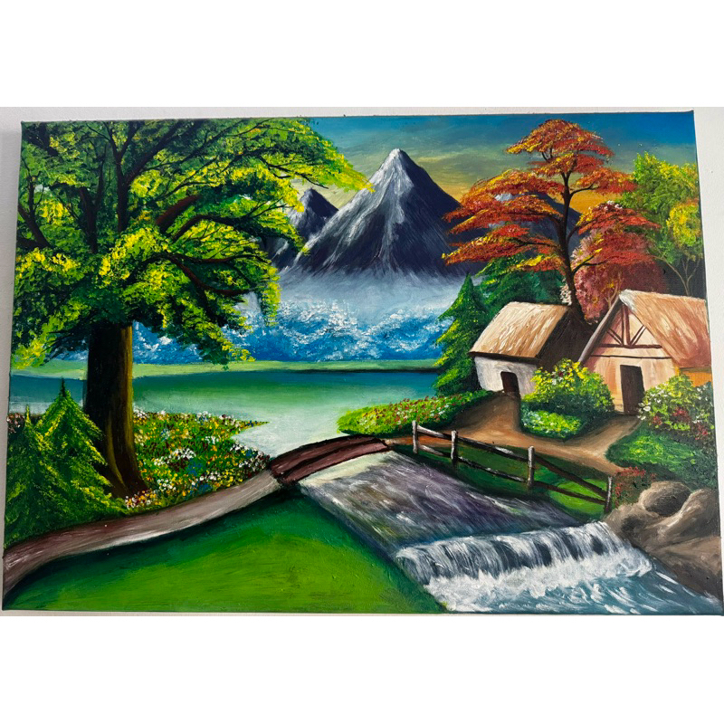Tranh phong cảnh sơn dầu, tranh acrylic 50x70 vẽ tay ( chưa có khung )