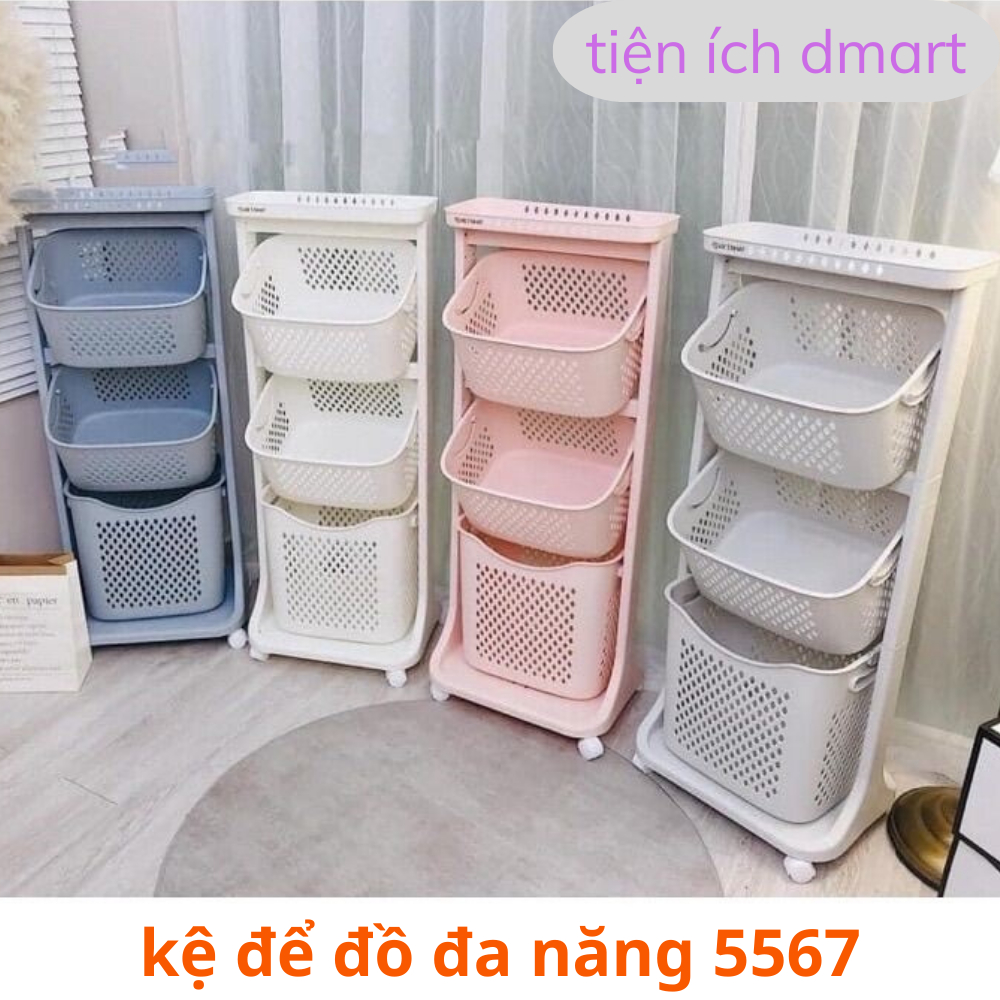 kệ đa năng , kệ nhựa đa năng có bánh xe xoay 360 độ nhựa VIệt Nhật 5567