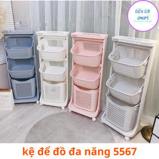  kệ để đồ đa năng kệ bánh xe nhà tắm xoay 360 độ nhựa Việt Nhật cao cấp 5567 