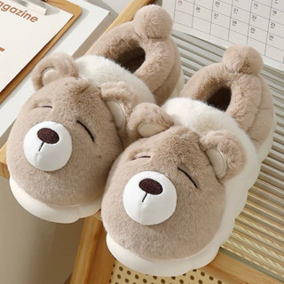 Giày dép bông Gấu dễ thương lông mềm mại chống trơn trượt nam nữ unisex  size to size 44  