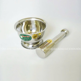 Bộ cối chày inox 304  xịn giã cua, gia vị, lạc vừng 3 kích cỡ, không han gỉ