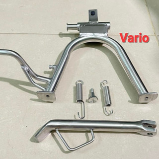 Combo 2 chân chống đứng và nghiêng inox 304 dày 3li gắn Vario AB các đời ( Tặng đủ ốc + lò xo )