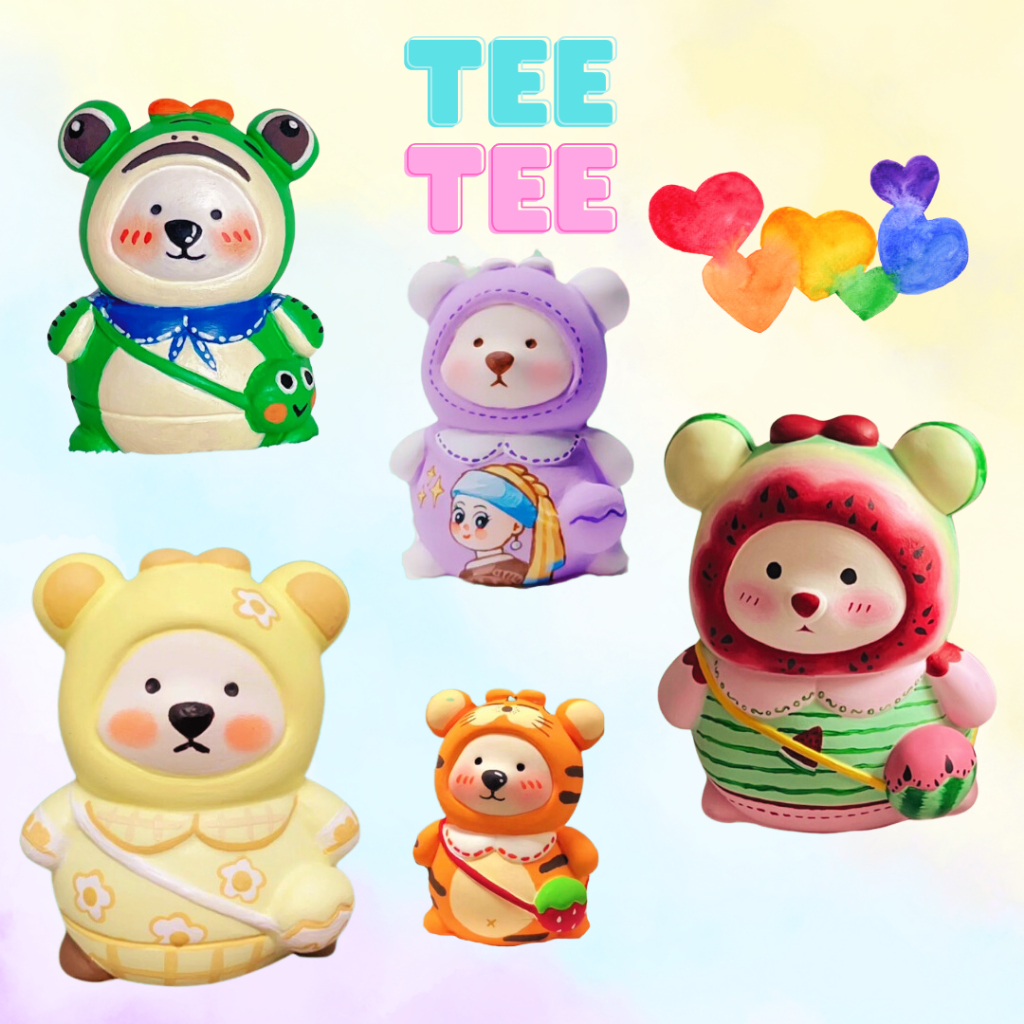 Tô tượng thạch cao tô màu size XXL hình gấu cao cấp ( kèm màu và cọ)