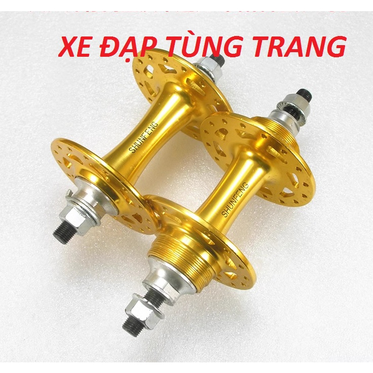 Bộ Đùm xe đạp FIXED GEAR 32 lỗ nhôm bạc đạn, hub fixed gear nhôm 32 Lỗ Căm Đài Loan .
