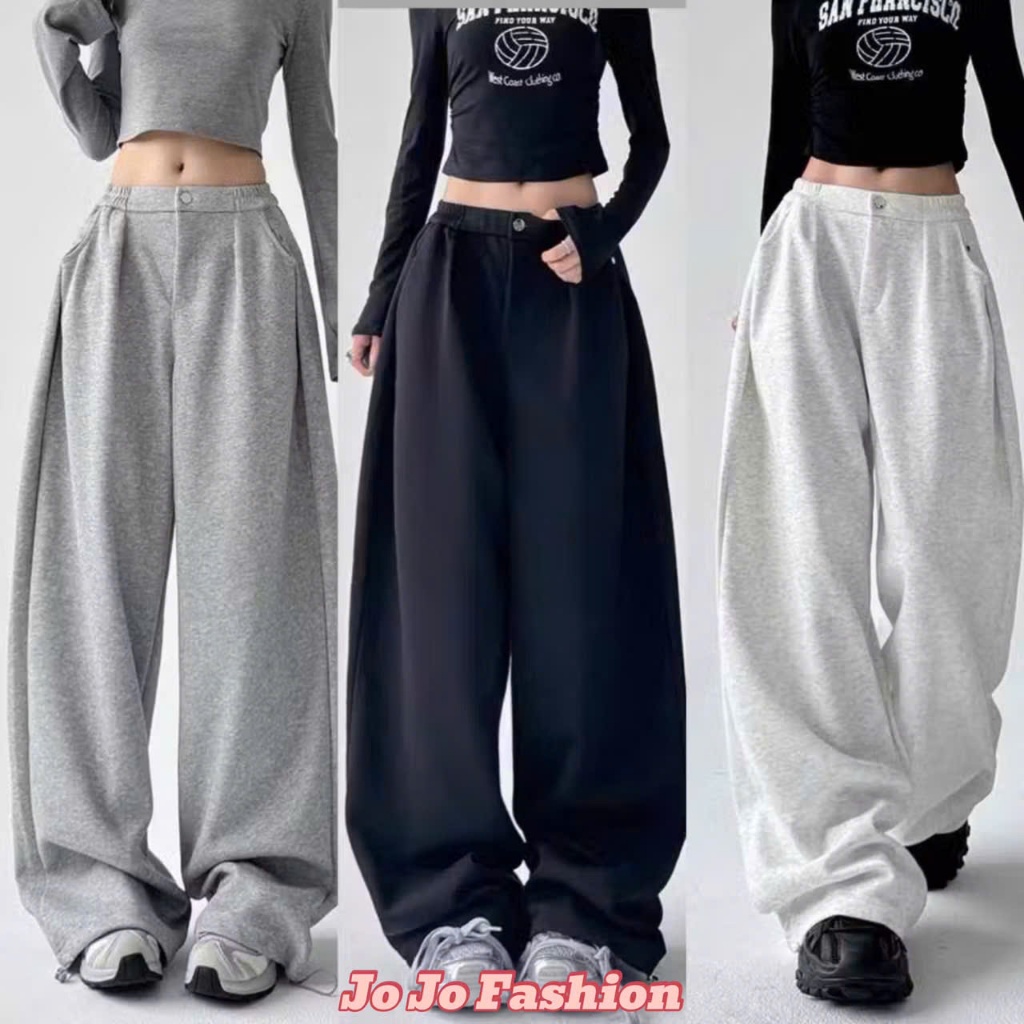 Quần Jogger Nữ Ống Rộng Cạp Chun - Cúc, Chất Nỉ Xịn Dày Dặn Có Dây Rút MA715