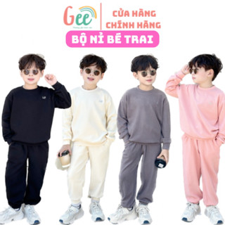 [GEE] Bộ nỉ da cá, nỉ bông bé trai siêu giữ nhiệt (10-60kg) made in Vietnam