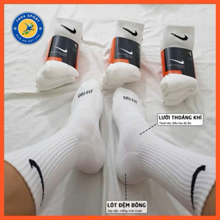 (Cao cấp) tất dệt kim NIKE DRI FIT cổ cao có đệm xù