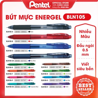 Bút mực Energel Pentel Nhật Bản | Đầu bi 0.5mm, viết trơn, mượt, mực ra đều, nhanh khô, tốc ký, thay được ruột | BLN105