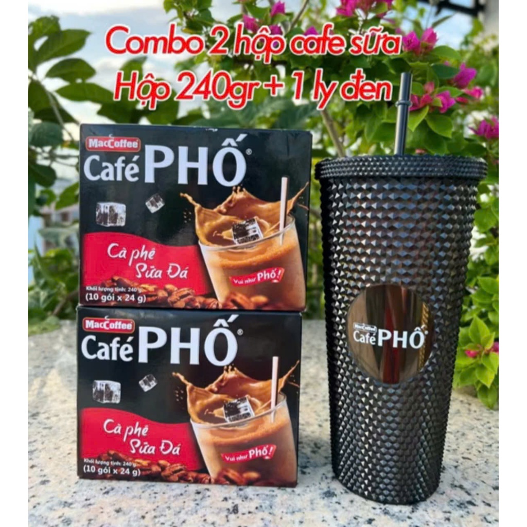 set 2 hộp cà phê phố tặng kèm ly kim cương 800ml màu gold - ly kim cương màu gold