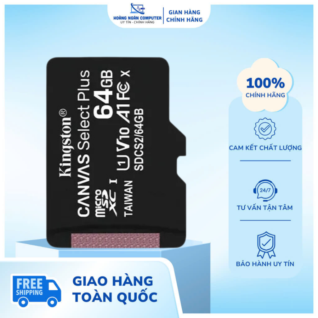 Thẻ nhớ 64g Kington Hàng Hãng Lưu Trữ Dữ Liệu Nhanh Chóng