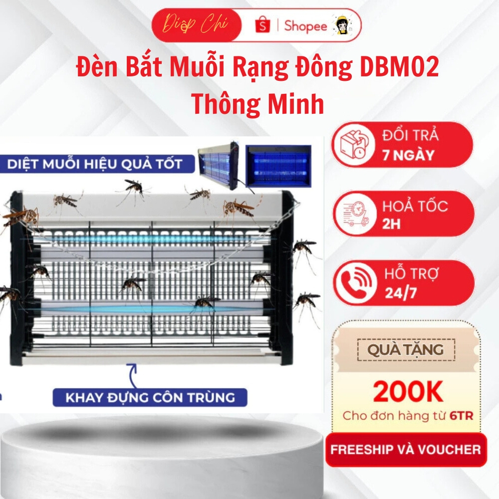 Đèn Bắt Muỗi Rạng Đông DBM02 Thông Minh , Treo Tường - New 2024 , An Toàn , Hiệu Quả Cao ( Bảo Hành 1 Năm )