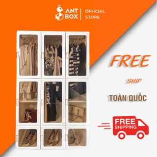 Tủ nhựa đựng quần áo Antbox chính hãng, tủ quần áo hiện đại 3 buồng gấp gọn lắp đặt dễ dàng