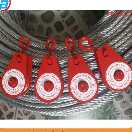 [GIÁ SỈ] Ròng Rọc Treo Cáp 30kg - 50kg - 100kg - 200kg - Cáp Thép Thái Bình Vina