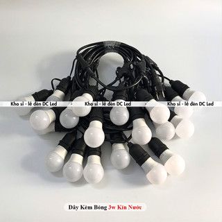 Dây bóng đèn trang trí ngoài trời chống nước quán cà phê trà sữa decor 5m10b-10m15b-10m20b dây đúc=>