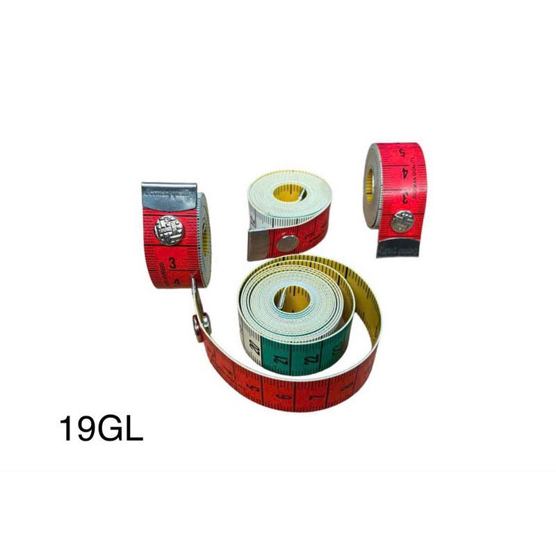 Thước dây CÓ CHỐT BẤM, nhiều màu 19GL , 2 mặt INCH/CM (rộng 1.8cm)