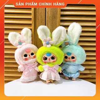 [Chính hãng] Mô Hình Móc Khoá Gấu Bông Baby Three Macaron Bunny Version Mới Siêu Cute