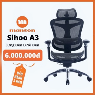 [The Manson - Hỏa Tốc 1h Nhận] SIHOO A3 Ghế lưới văn phòng thiết kế công thái học Ergonomic