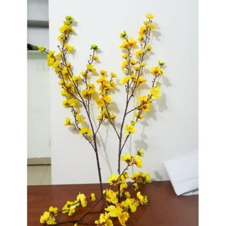  1 cành hoa mai trang trí Tết bán lẻ giá sỉ - Hoa mai nhân tạo 