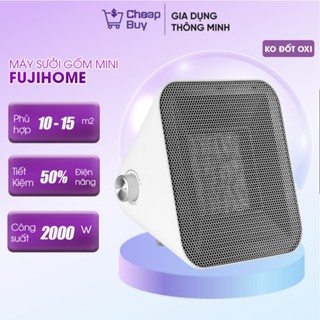 Máy sưởi gốm mini FUJIHOME FH1100 không khô da nhập khẩu, quạt sưởi ấm phòng 15m2 tự ngắt tiết kiệm điện an toàn
