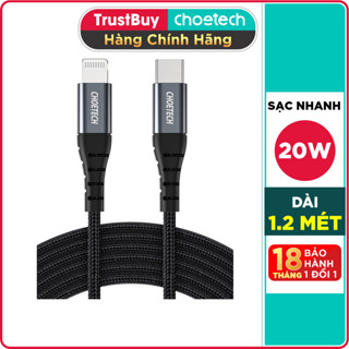 Dây Cáp Sạc Type C To Lightning CHOETECH IP0039 MFI C94 Dài 1.2M Sạc Nhanh iPhone 12, IP13, IP14, iPad - Hàng Chính Hãng