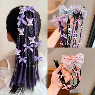 (GIÁ 1 CÁI) Dây Tóc Giả Họa Tiết Kuromi, Melody... Nhiều Màu Sắc Đáng Yêu, Dây Tết Tóc Giả Cho Bé