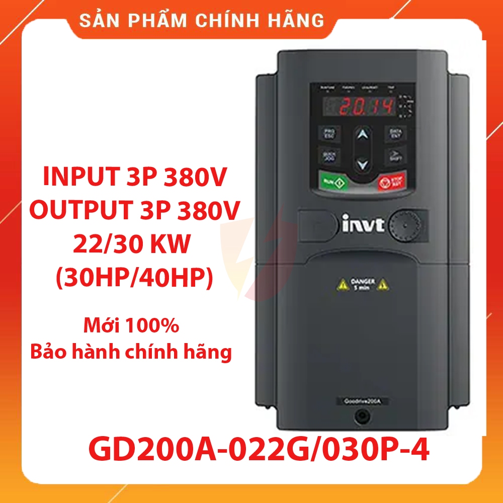 Biến tần vào 3 Pha 380VAC ra 3 Pha 380VAC, công suất 22kw/ 30kw GD200A-022G/030P-4