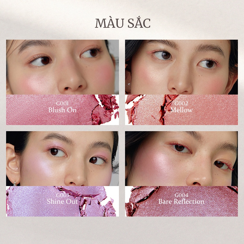 Má hồng dạng phấn dẻo mềm mịn dễ tán hince True Dimension Glow Cheek 9g