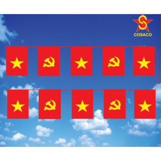 Combo 10 cuộn (100m) cờ dây Đảng-Tổ Quốc xen kẽ đẹp.