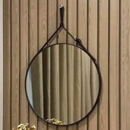 Gương Treo Tường Gương Dây Da simili Chất Dây Da Cao Cấp Sẵn Óc Treo Inox