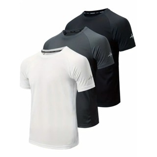 Áo thun lạnh nam trơn cổ tròn ngắn tay GUNEW, vải lụa băng mát lạnh siêu co giãn có bigsize 40-100kg