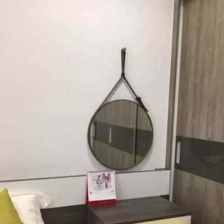 Gương Treo Tường Gương Dây Da simili Chất Dây Da Cao Cấp Sẵn Óc Treo Inox
