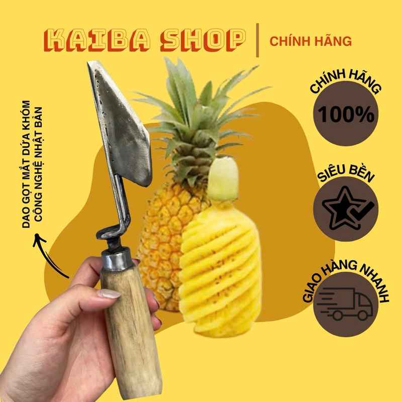 [CHÍNH HÃNG] Dao gọt mắt dứa thơm cán gỗ cao cấp của Xưởng cơ khí Kaiba