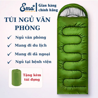 Túi ngủ văn phòng tiện lợi Ema - Túi ngủ dã ngoại, du lịch cao cấp, dày dặn nằm siêu êm, siêu ấm