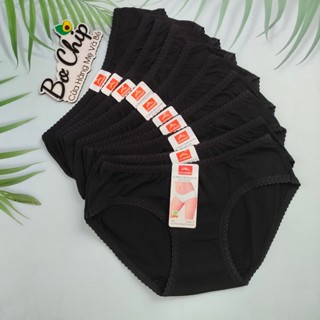 [Combo 5-10] Quần Lót Nữ Bigsize Màu Đen Size 35-1120 ký Chất Vải Mềm Mại Co Giãn Tốt [ ĐEN COTTON] - Đồ Lót Bơ Chip