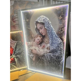 ( Giảm sốc) Tranh Đính Đá Pha Lê Đèn LED  Tranh Công Giáo, Tranh Treo Tường, Decor ..