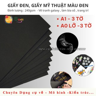 [ TÂM TÂM ] Giấy đen size to A1 / A0 LỠ - 240GSM , Giấy đen khổ to Size A1 /  A0 LỠ  -79X109 Cm